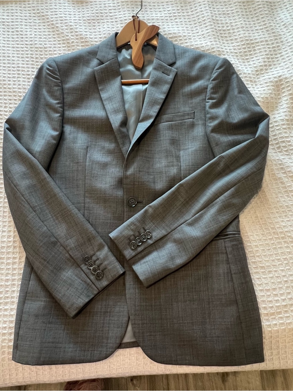 Express Photographer Fitted 3-Piece Suit Gray Men's jacket, Blazer, Pants